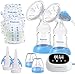 Tire Lait, Tire Lait Électrique, Tire Lait Électrique Portable, 4 Modes&9 Niveaux de Succion, Fonction de Mémoire&Massage, Écran LED Tactile, Silencieux, Sans BPA, avec 10 Sacs de Stockage de Lait