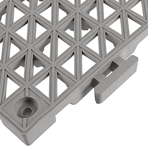 ZEONHAK 12 Pack 11.8 x 11.8 Inch Modular Interlocking Rubber Tiles, Soft PVC Floor Tiles with Holes, Non-Slip Drainage Drain Tiles Cushion for Pool, Kitchen, Shower, Sauna, Deck, Garage Wet Area