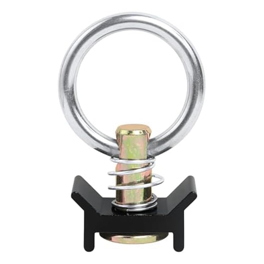 Elantoexis Single Stud Fitting Tie Down Anchor Track Clips L Track 4,000LB Capacity with Stainless Steel Round Ring Aluminum Keeper - Image 2