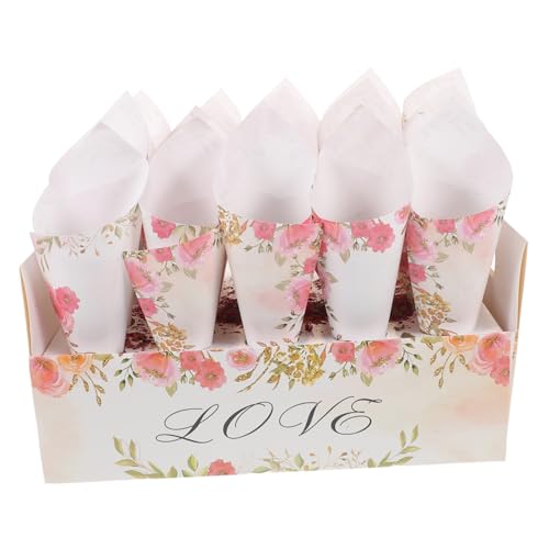 Plateau de cônes confettis mariage idéal en panier de demoiselle d'honneur