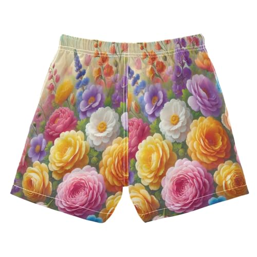 Flower Colorful Boys Swim Trunks Quick Dry Toddler Swimsuit Boy Swimwear Bathing Suits Board Shorts XL2