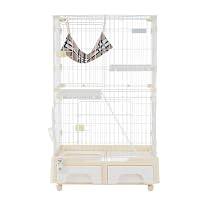 Amazon.co.jp: P PURLOVE キャットケージ 2段 猫ケージ 猫トイレ付