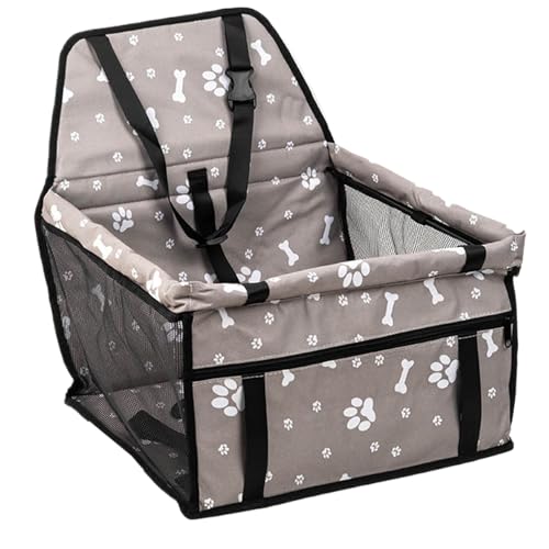 Biniveil Asiento de Coche para Perros | para Mascotas con Bolsillos De Almacenamiento,Accesorios Impermeables para Mascotas para Viajes Largos Al Veterinario Al Parque Y En Carretera