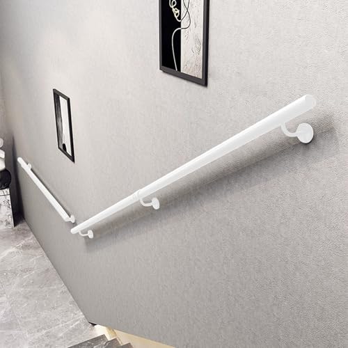 Rampes d'escalier en fer forgé contre les chutes : main courante blanche réglable