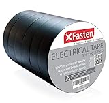 XFasten Vinyl Electrical Tape, 3/4-Inch by 60-Foot, Pack of 6, Heavy Duty & Weather Resistant
