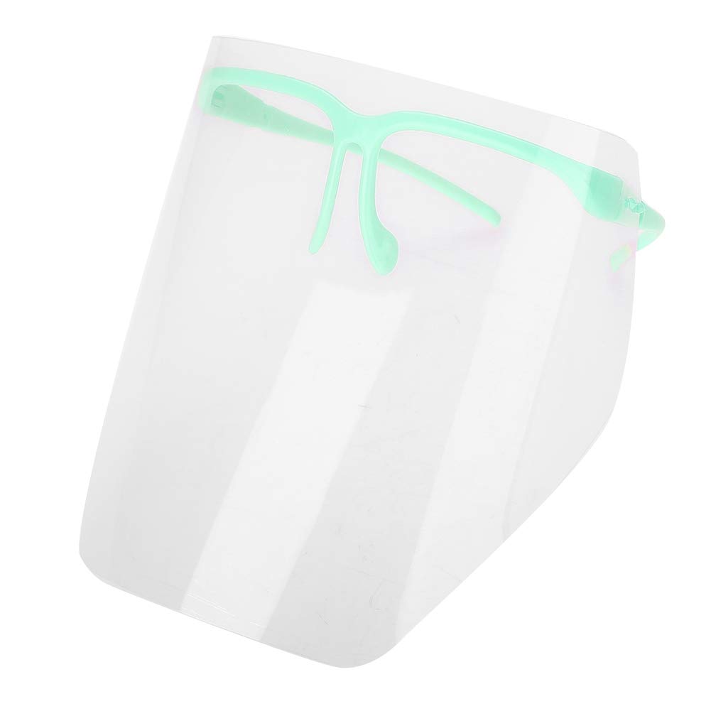 OVAQUIXI 50PCS Full Protective Shield Visor, KF94 Face Shield Transparent Face Visor Resistant to Prevent Saliva, Oil Fume, Spitting (Green)
