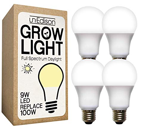 Un-Edison Led Grow Light Bulb Full Spectrum Replaces Up To 100W - A19 Daylight White Plant Growing Light Bulb (4-Pack) #TOP28