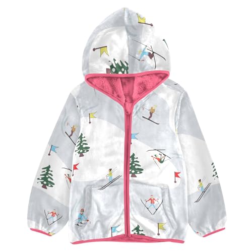OTVEE Winter Skiing Kids Hoodie Jacket Fall Spring Full Zip Warm Outwear Coat