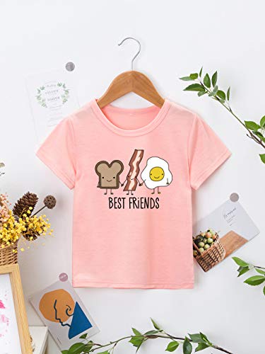 Image of Best Friends Girls Boys Casual Tshirts Funny Novelty Graphic Tees Short Sleeve Crewneck Letter Print Tops