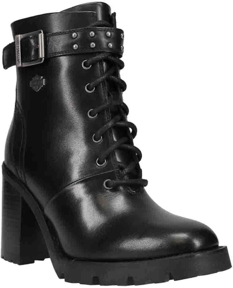 Harley-Davidson Women's Adina 3.75-Inch Heeled Black Motorcycle Boots, D84729