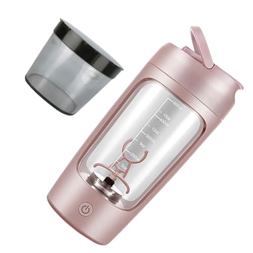 Kalttoy Coctelera eléctrica con compartimento para polvo, 650 ml, batido de proteínas, recargable, mezclador de proteínas para batido, botella mezcladora portátil