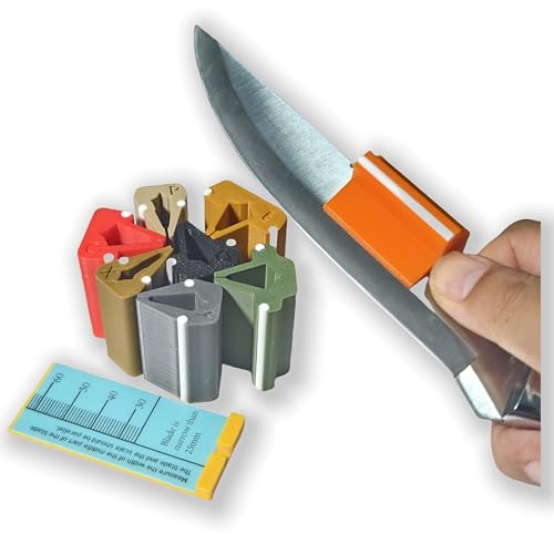 knife sharpening angle guides clips clamps 11° 13° 15° 17° 19° 21° 23° 25° 28° 30° (For normal-thickness blade ONLY. Rainbow Color Set,Dark Green+Golden+Olive+Red+Black+Silver+Orange+Gray,)