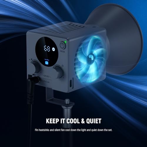 Image of NEEWER HS60B Mini Video Light with App Control, 60W Handheld Portable Bi Color COB LED Continuous Output Lighting with 35000lux /1m 2700-6500K 0-100% PWM Dimming CRI /TLCI 97+ 12 Scenes USB Type C