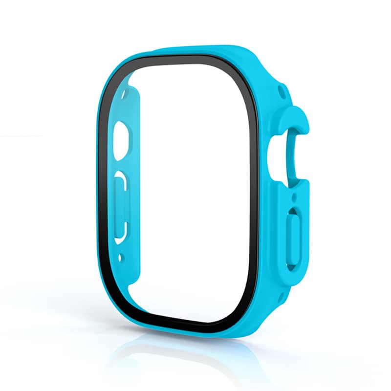 Verre trempé et étui PC bleu clair 49mm pour Apple Watch Ultra