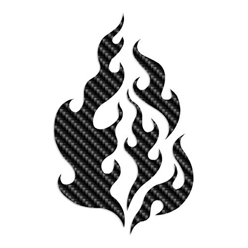 Image of Fire Flames Art - Vinyl Decal Sticker - 5.75 inch x 9.25 inch - Carbon Fiber