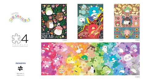 Buffalo Games - Colección Squishmallows - Rompecabezas de 4 piezas | Para adultos, incluye póster, tablero reciclado, regalable y enmarcable como arte miniatura 4