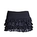HaoLin Steampunk Retro Victorian Punk Cincher Lace up Long Ruffle Mini Skirt