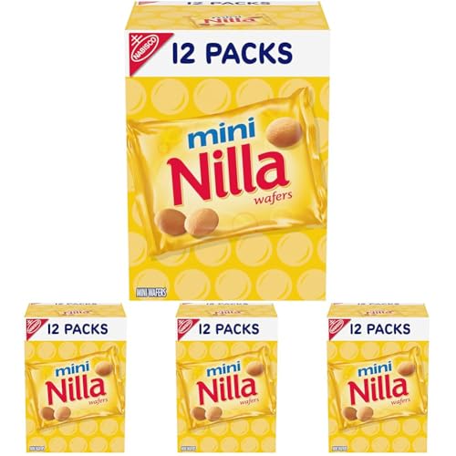 Image of Nilla Mini Cookies, Vanilla Wafers, 12 Snack Packs (Pack of 4)