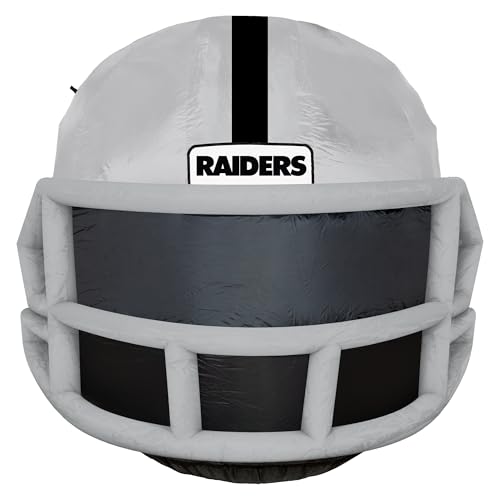Sporticulture NFL Las Vegas Raiders 4ft Inflatable Helmet with LED Lights & Built-in Blower - Merchandise Decor Ideal for Lawn, Front Yard, and Backyard Party Decoration