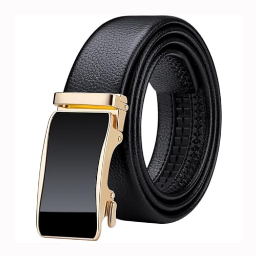 Belt Men's Belt Cowhide Business Automatic Buckle Men's Belt(110cm)