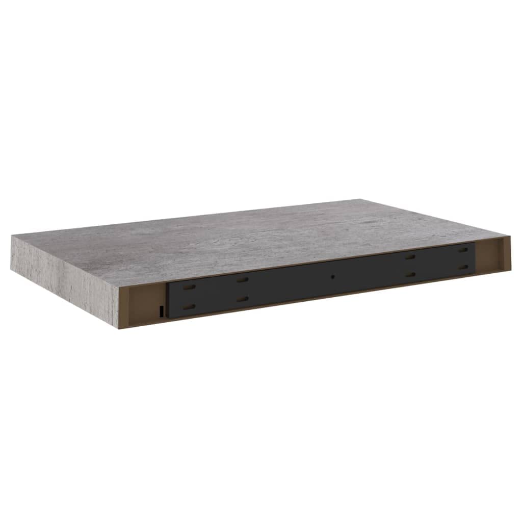 Estantería de pared, 4 unidades, color gris hormigón, 50 x 23 x 3,8 cm, MDF, fácil expansión de la superficie de la pared, estantería de almacenamiento para dormitorio, salón