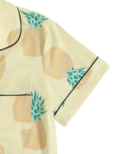 Image of SOLY HUX Women's Short Pajamas Set Cute Printed Button Short Sleeve Shirt with Shorts Sleepwear PJs Set