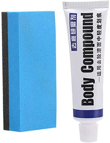 KRY Innovative Car Scuff Remover Set, Styling Fix It Body Grinding Compound Paste Set Scratch Magic Eraser Scratch Paint Care Brillo instantáneo 15g (1Pcs Pasta de Pulido de Coche, 1Pcs Sponge)