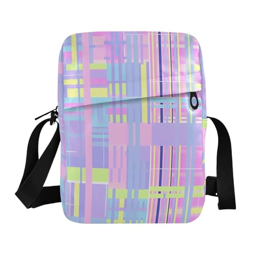 crossbody messenger bag Crossbody Small Bag For Women Shoulder Handbags Adjustable Strap for Travel Travel- Plaid Pink White Blue Green Purple