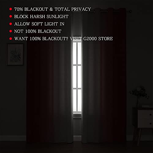 Image of G2000 Blackout Curtains & Drapes for Bedroom Living Room 84 Inches Long Red and Greyish White Room Darkening Window Treatments Ombre Thermal Insulated Light Blocking Grommet Backdrop Curtains 2 Panels