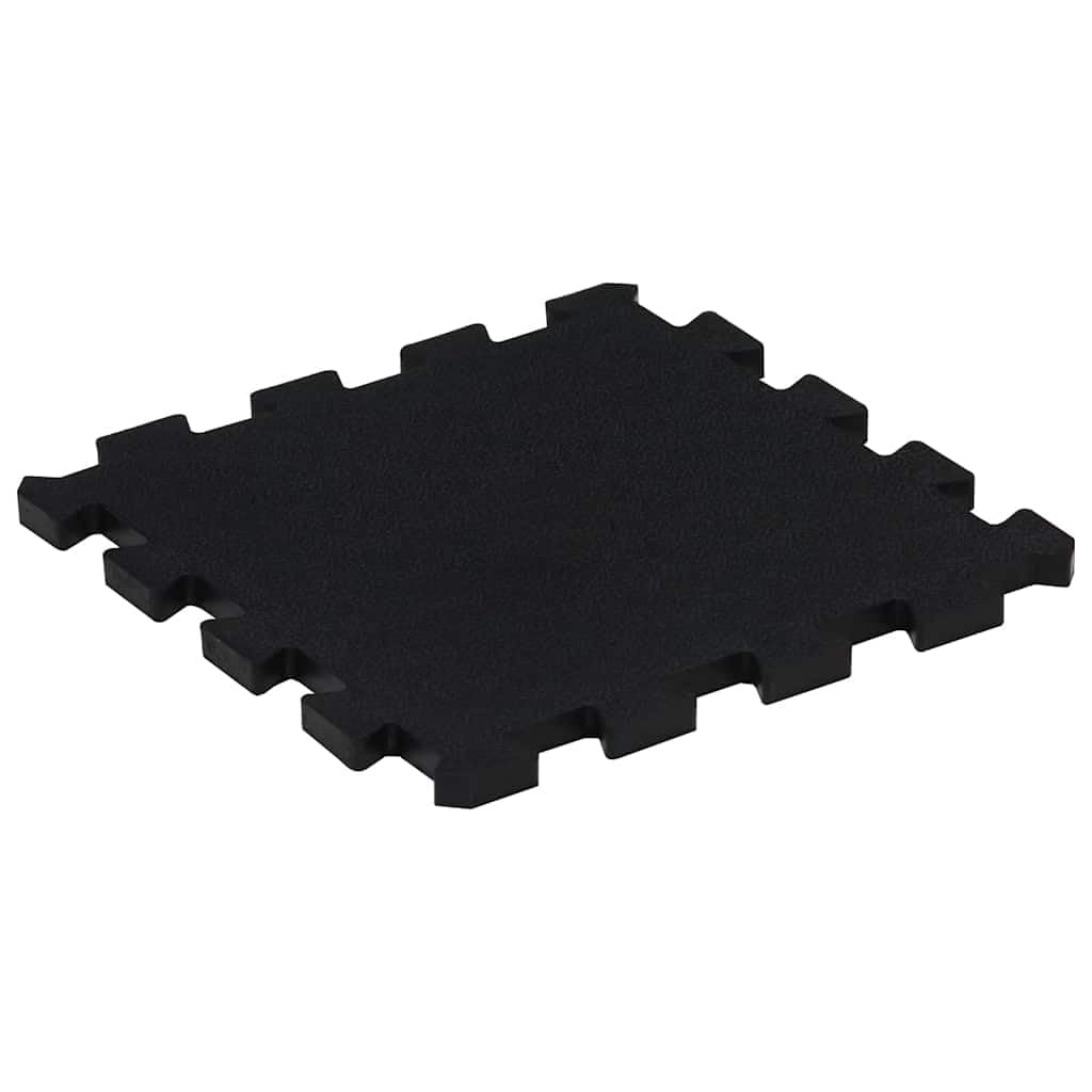 Gummimatten 16er Set Bodenfliesen 30x30 cm, 16 mm Dicke, Stoßdämpfende Fitnessmatten, Rutschfeste Gummifliesen für Fitnessraum, Garage und Werkstatt, Schwarz