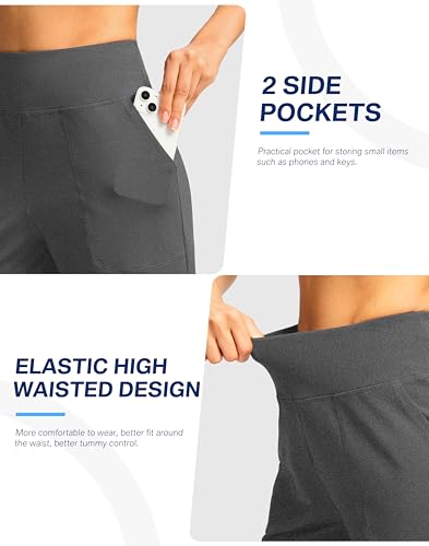 Image of G Gradual Women's Athletic Shorts 6 inch High Waisted Stretchy Bermuda Shorts for Women Quick Dry Summer Casual Shorts