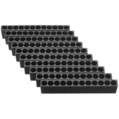 REFURBISHHOUSE 10pcs 12-Hole Screwdriver Bit Holder Box Block Black for Six Angle 6.35mm Handle Cover