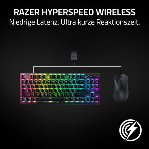 Razer DeathAdder V3 HyperSpeed - Ultra leichte kabellose ergonomische E-Sport Gaming-Maus mit 26K DPI (55g leicht, Soft-Touch-Beschichtung, 100 Stunden Laufzeit, HyperSpeed mit 8K Hz) Schwarz 5