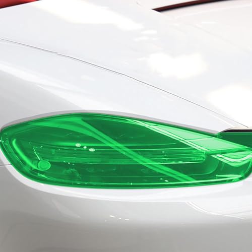Image of WALLMATE Headlight Taillight Film Self Adhesive Smoke Film Fog Light Film Vinyl Tint Wrap Film Car&Bike Protection Film Sheet Sticker (Green Smoke, 12x50 Inch)