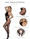 ohyeahlady Bodystocking Damen Sexy Ouvert Große Größe Reizwäsche Mollig Dessous Erotische Unterwäsche Curvy Catsuit Spitze Lingerie Nachtwäsche Fishnetz Sleepwear mit Offen Schritt Schwarz L-XXL