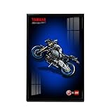 ヤマハ MT-10 SP（42159）対応 バイクシリーズ 展示フレーム｜ウォールマウント ディスプレイ額縁｜LED付き｜LEGO互換 フレームショーケース