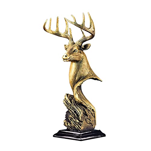 LOVIVER Figurine de cerf en résine Statues Ornement de Table pour étagères, bibliothèques, comptoirs Accessoires Décoratif Décor Moderne à Fond...