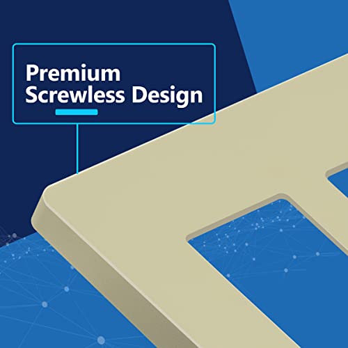 Image of LIDER Double Decorator Switch Cover, Screwless Wall Plate, Mid-Size 2-Gang 4.88 inch x 4.92 inch, LSWP-32M-I10P, UL Listed, Thermoplastic, Matte Ivory, 10-Pack