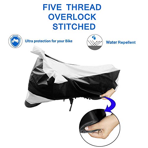 Image of Kandid Silver & Black Water Resistant Bike Cover for Honda Cb Unicorn 160