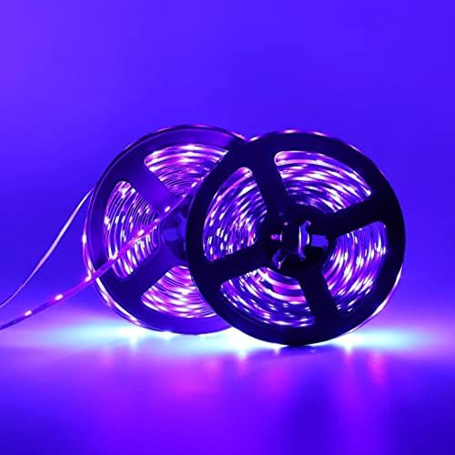 Kapata (16.4ft x 2 )LED Black Light Strip Kit , 12V Flexible UV Blacklight Fixtures 395-400nm Glow in The Dark for Glow Party , Stage , Wedding Decoration , Christamas Halloween Parties