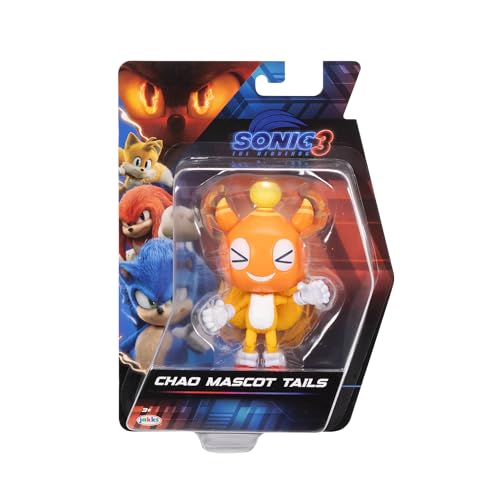 Sonic 3 Movie Action Figures 5-Inch Chao Mascot Tails Collector Toy Figure, Highly Articulated for Boys Girls - Officially Licensed Sonic The Hedgehog 3 Movie Product