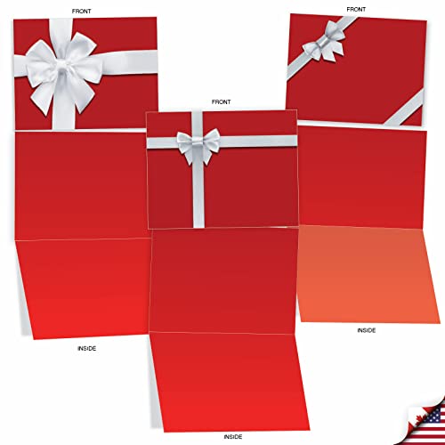 Image of The Best Card Company - 10 Blank Christmas Note Cards with Envelopes (4 x 5.12 Inch) - Fun Assorted Holiday Notecard Set - Tie One On M3262