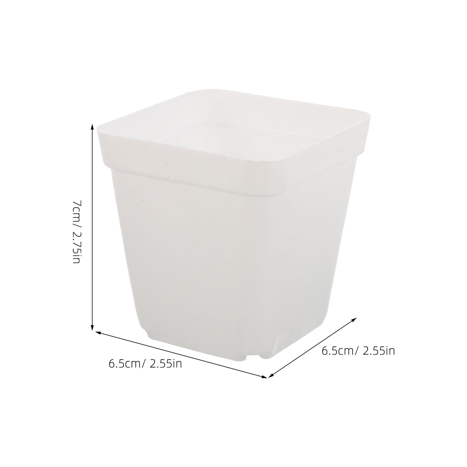 VALICLUD Lot de 100 Pots Carrés en Plastique Blanc avec Trous de Drainage Petits Godets de Semis pour Jardinière et Propagation Pots de Pépinière Compacts pour Jardinage Réutilisable
