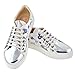 Handmade Multi-Color Printed Sneakers, Orthopedic Sole/Wedding Shoes (White, 8)