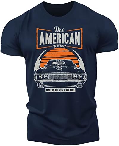 American Muscle Car T-Shirt - Mens Shirt Dodge Motor Challenger 1964 - Detroit Muscle Navy