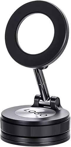 Soporte de teléfono giratorio de 360 grados, base magnética de succión al vacío, soporte ajustable de tres ejes, negro