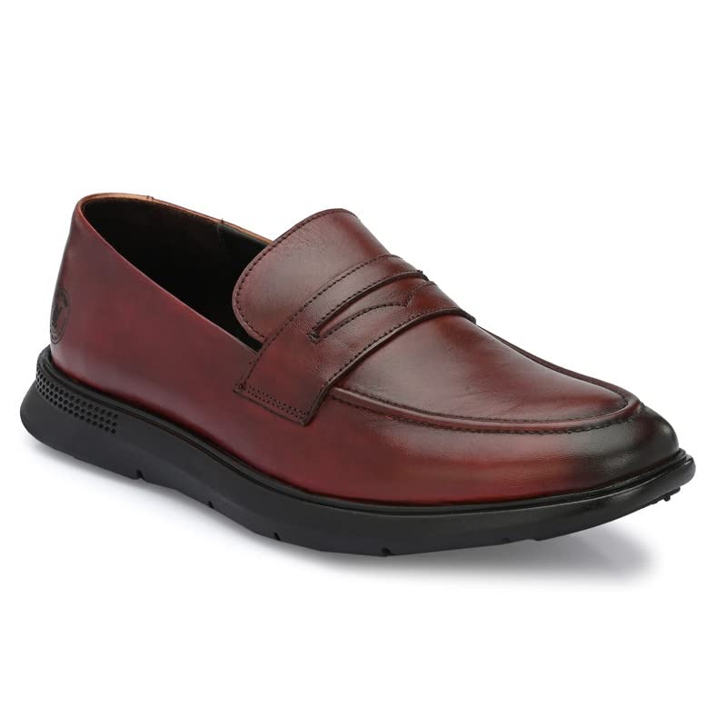 Legwork Mens Leather Loafer Shoes for Men and Boys (Cognac RED, 9) (B0C5SS56ZT) Amazon Price History, Amazon Price Tracker