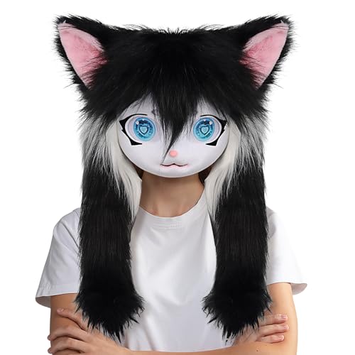 Accesorio cabeza animal de pelo largo para triunfar en fiestas de Halloween