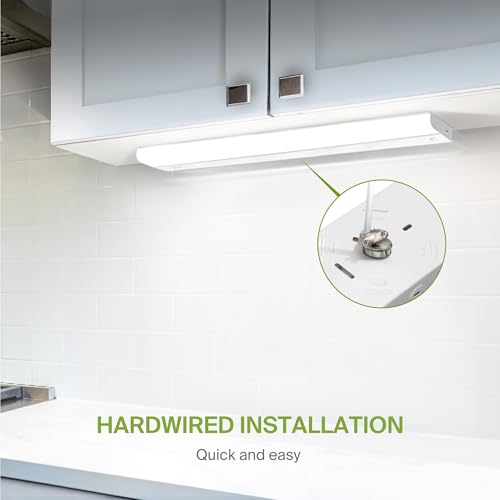 Image of ASD LED Under Cabinet Lighting Hardwired, 40 Inch 20W 2700K-5000K Selectable, 1814LM, CRI90+, Direct Wire Linkable Under Counter Lights for Kitchen, Dimmable Under Cabinet Lights, White, UL, 6 Pack