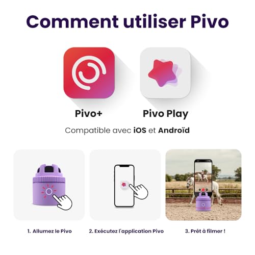 Image of Pivo Equestrian Pod Standalone Auto Tracking Phone Holder, Face, Body & Horse Tracker, 360 Rotation, 6 Speed, Stand for Video Recording (Purple)